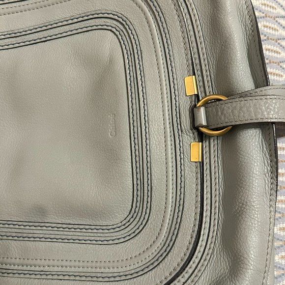 Chloe Marcie Medium Leather Handbag - Blue - Picture 4 of 9